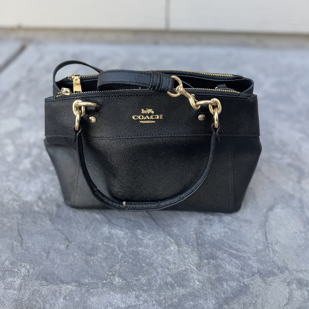 Coach Brooke Carryall Satchel in Black Crossgrain Leather – GUC